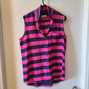 Equipment 100% silk sleeveless button down blouse